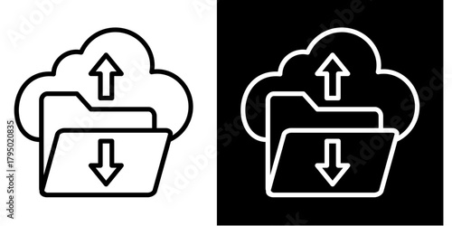 Cloud Service Icon Set White Style Collection