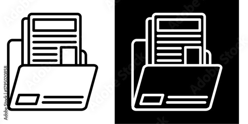 Folder Icon Set White Style Collection