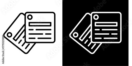 Sticky Note Icon Set White Style Collection