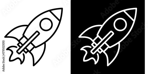 Startup Icon Set White Style Collection