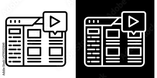 Video Icon Set White Style Collection