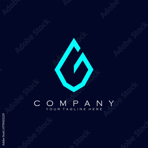 letter G stone logo design vector