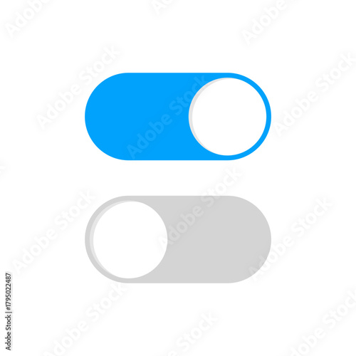 Simple on and off toggle switch icon representing activation and deactivation in user interface settings.