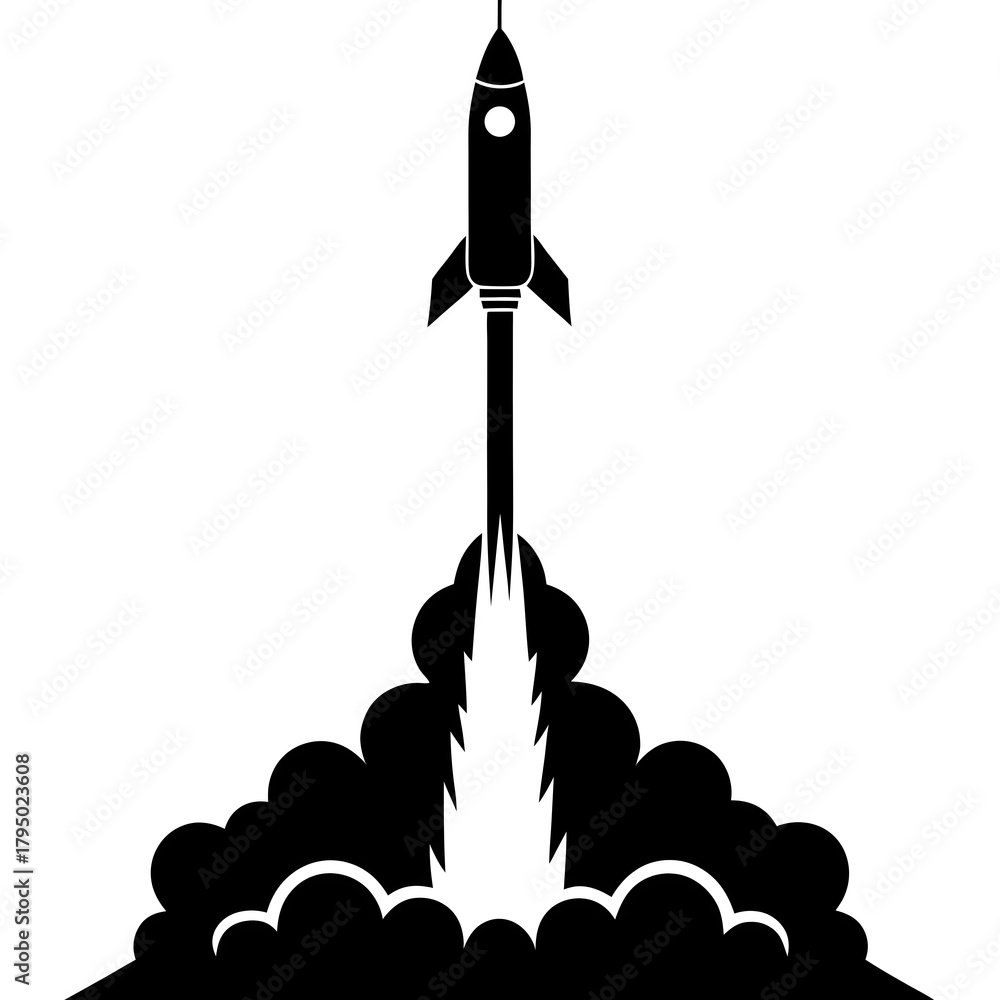 Naklejka premium rocket on the moon