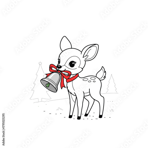 A baby fawn or deer with large eyes vector illustration