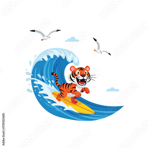 The tiger is smiling with its tongue out vector illustration