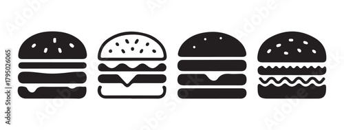Wavy Patty Burger Icon Design