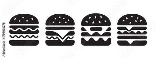 Minimalist Hamburger Line Art Icon Vector Illustration Eps 10