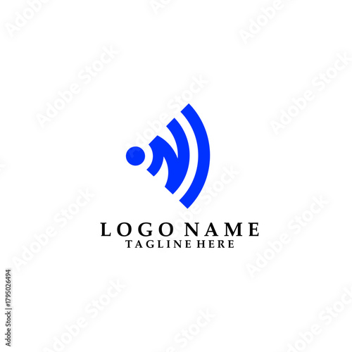 letter N wifi logo design vector