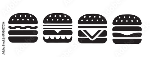 Minimalist Hamburger Line Art Icon Vector Illustration Eps 10