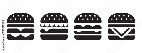 Minimalist Hamburger Line Art Icon Vector Illustration Eps 10