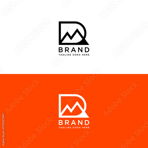 Elegant logo letter D and mountain with unique logo designs inspiration