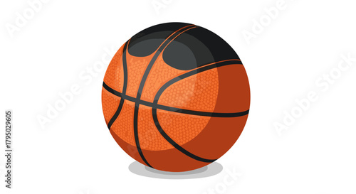 Realistic 3d basketball design with textured surface visualization