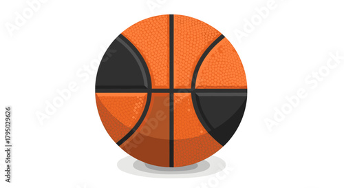 Realistic basketball with reflective surface on white background