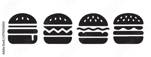  Gourmet Burger Outline Icon Vector Illustration Eps 10