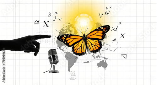 Butterfly metamorphosis and scientific discovery with microphone