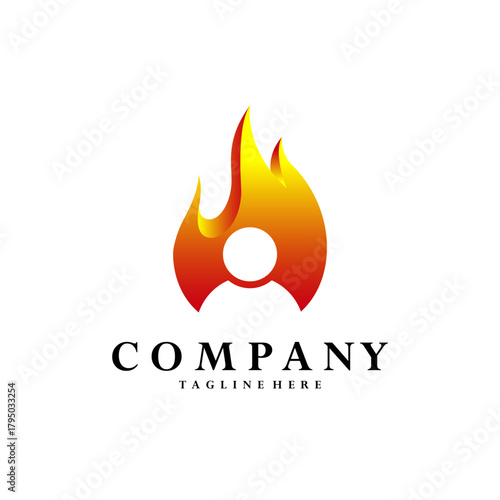 person fire logo design vector