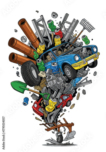 Recycle Chaotic Junkyard Explosion