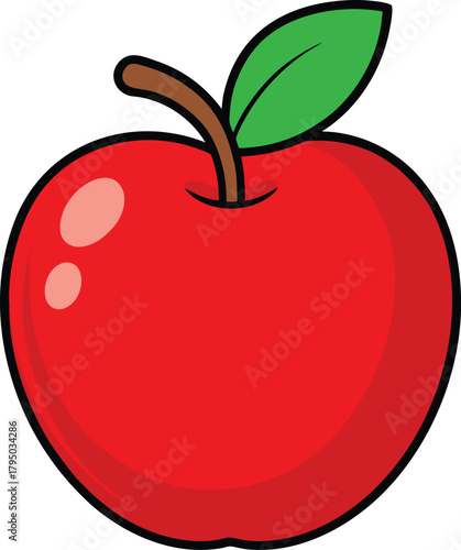 Vector illustration of an red apple.