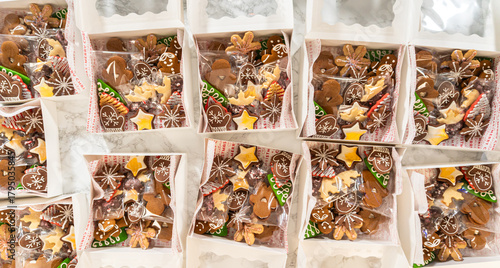 Assorted Christmas Cookies in Festive Gift Boxes