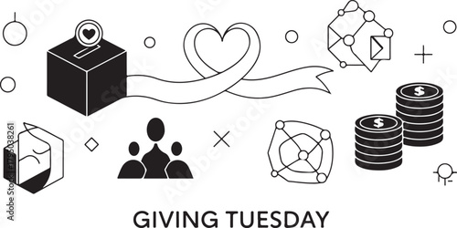 Giving Tuesday Donation Charity Fundraising Icons