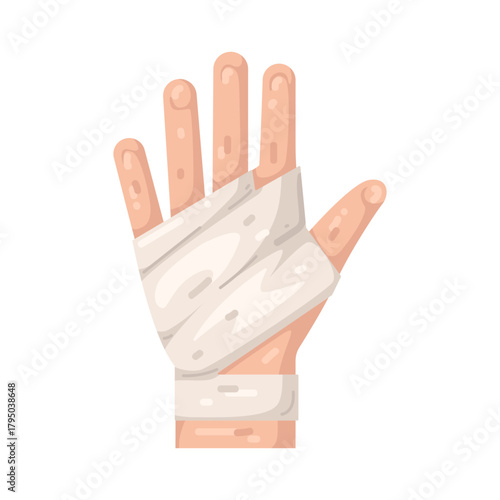 Illustration of Bandaged Hand with Fingers
