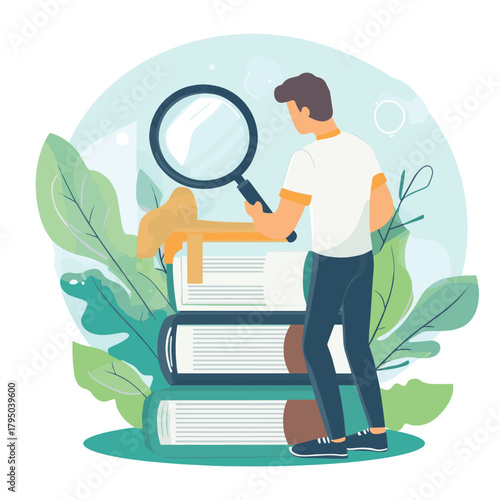 Finding ideas web concept in flat design