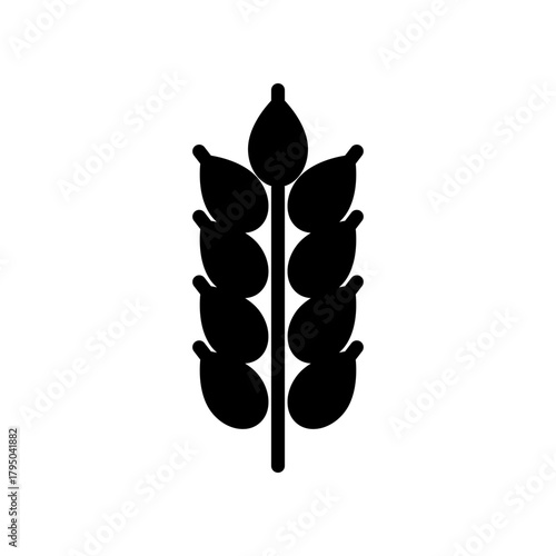 Wheat Sheaf Silhouette Icon for Agriculture, Farming, Harvest, and Nutrition Branding