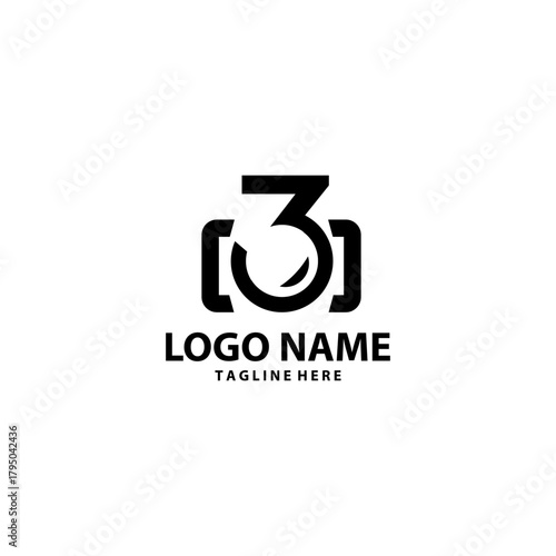 three shot logo design vector