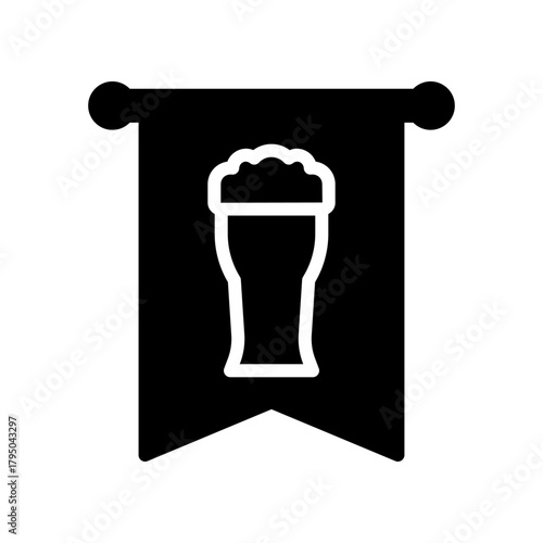Banner With Beer Glass Icon: Flag Poster For Pub, Beer Festival, Or Event