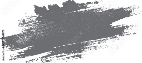Grey textured brush stroke paint splash abstract background with rough edges and white negative space