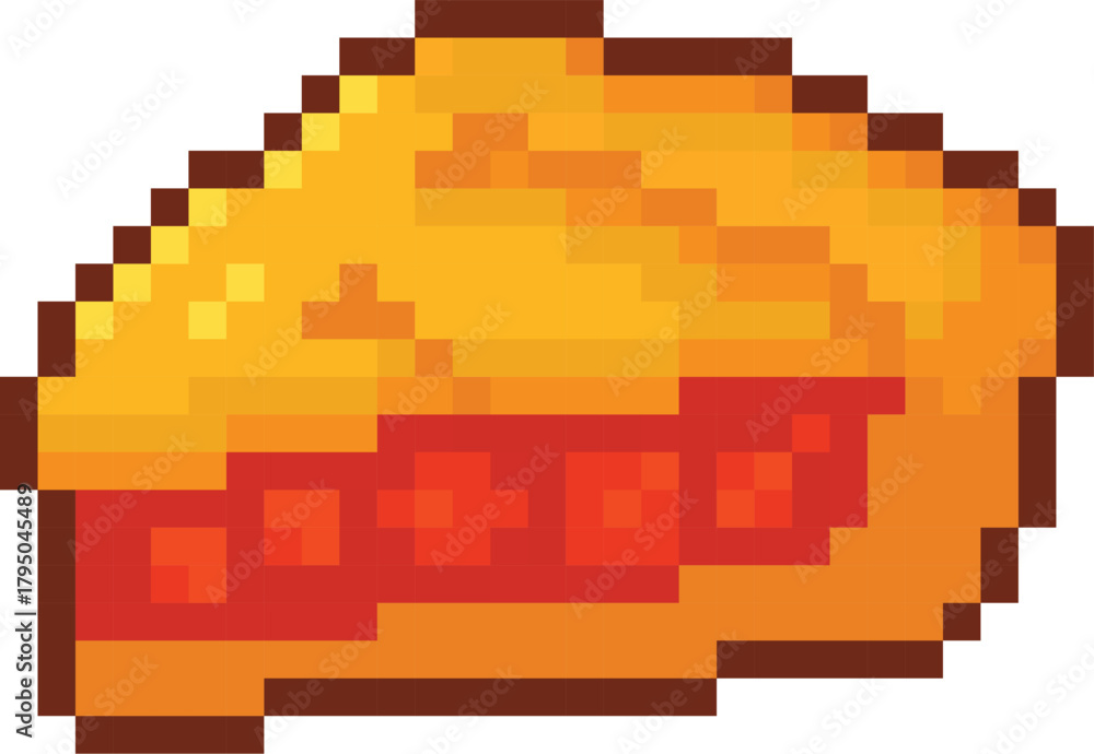 Fototapeta premium Pixel Art Fruit Pie Slice Dessert