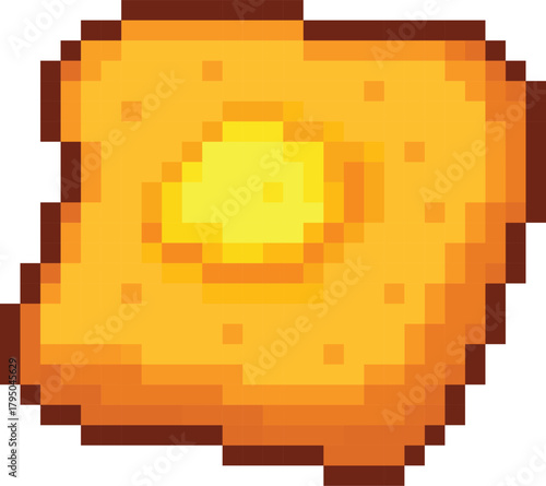 Pixel Art Toast Bread Butter Icon
