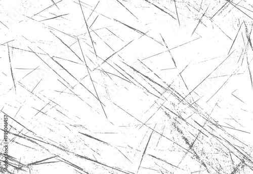 White background with random dark gray diagonal and horizontal scratches and speckles texture grunge