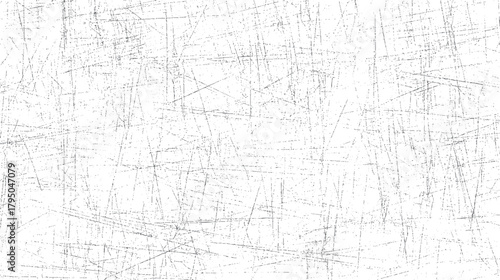 White background with random dark grey thin lines and dots creating a scratched texture effect abstract