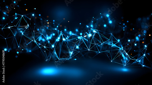 Futuristic Blue Neural Network Connections