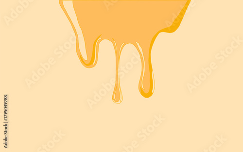 Melting cheese drip background. Smooth cheddar sauce pattern. Minimal liquid dairy splash texture for food design. Tasty snack topping abstract illustration wallpaper.