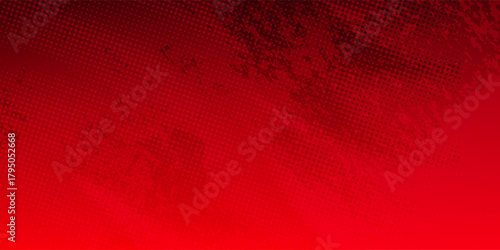 Intense Red Grunge Halftone Texture Background. Suit for banner, web, brochure, pamflet and presentation
