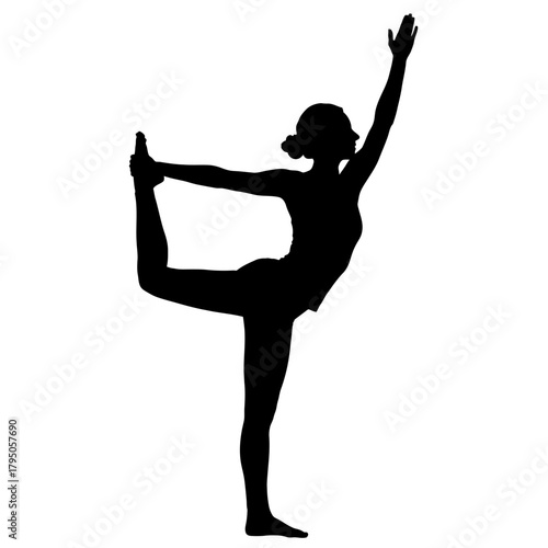 Powerful Silhouette Female Performing Natarajasana Lord of the Dance Pose Flexibility