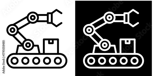 Industrial Automation  Icon Set White Style Collection