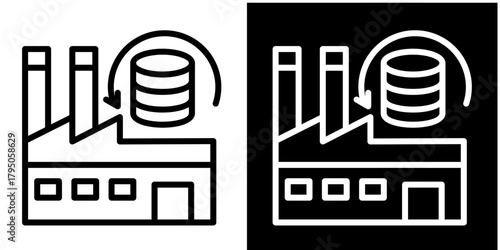 Industrial Data Exchange  Icon Set White Style Collection