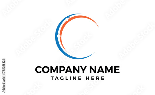 Eco logo moon symbol and dots