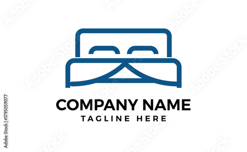 A logo of bed bed icon comfortable bed vector silhouette isolated concept