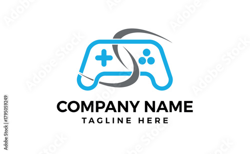 Gamepad logo vector joystick game illustration videogame best company icon