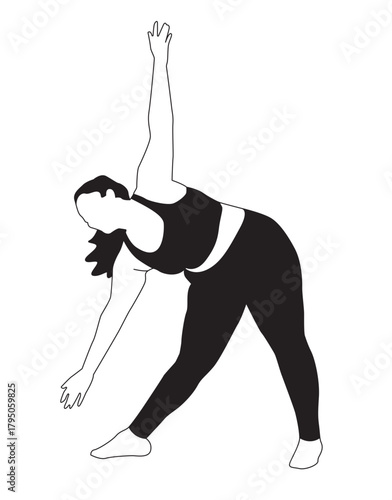 Illustration portrait SVG - Healthy Woman Stretching _Vector character 