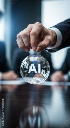 Innovative idea gateway to AI forward looking mindset business momentum modern technology integration focused teamwork strategic