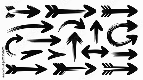 Arrows of Progress: An array of directional arrows, each embodying a unique brushstroke, pointing towards different courses of action, symbolizing choice, navigation, and direction.