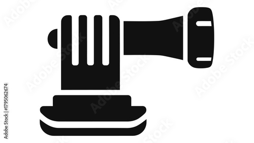 Action camera mount icon for extreme sports and outdoor adventure videography accessory Vector