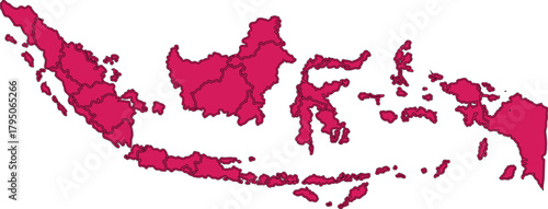Detailed vector map of indonesia with provincial borders