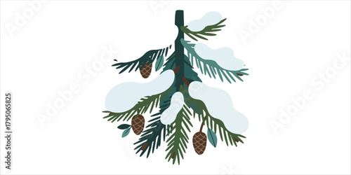 Snow covered branches of a tree A bold yet minimalist composition with handcrafted textures, geometric forms, and clean color blocks. A modern and elegant design that balances simplicity with artistic